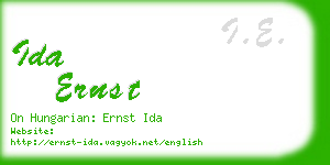 ida ernst business card